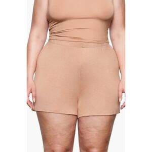 SKIMS Sleep Pajama Shorts Elastic Waist Relaxed Fit Sleepwear Ochre Plus Size 2X